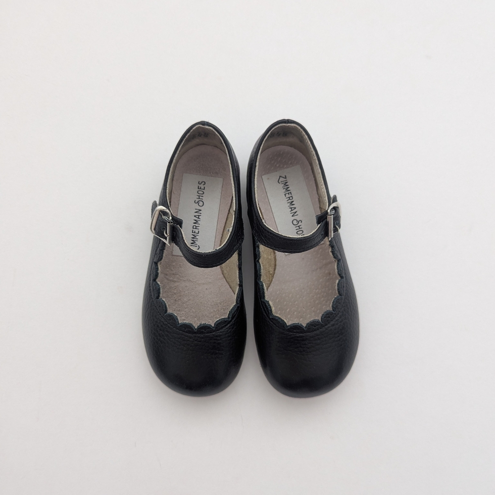 Zimmerman Black Leather Mary Jane's Size 6 (18-24mo)